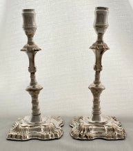 Pair of Early George III Old Sheffield Plate Candlesticks, ex Gordon Crosskey Collection, circa 1765.