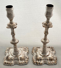 Pair of Early George III Old Sheffield Plate Candlesticks, ex Gordon Crosskey Collection, circa 1765.