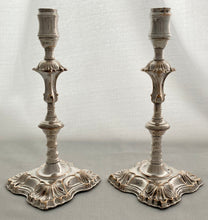 Pair of Early George III Old Sheffield Plate Candlesticks, ex Gordon Crosskey Collection, circa 1765.