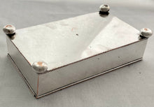 Early 20th Century Silver Plate on Copper Desk Box Inkstand.