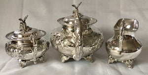 Ornate Silver Plated Tea Set with Hand Chased Decoration. John Turton of Sheffield.