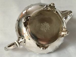 Ornate Silver Plated Tea Set with Hand Chased Decoration. John Turton of Sheffield.
