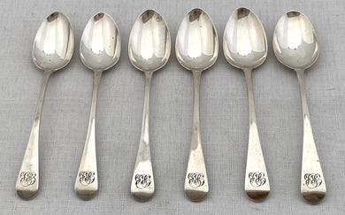 Georgian, George III, Six Silver Teaspoons. London 1811/14 Eley, Fearn & Chawner. 2.5 troy ounces.