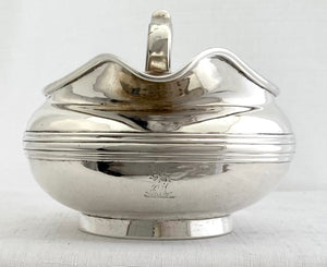 Georgian, George IV, Crested Silver Cream Jug. London 1825 Joseph Angell I. 5.9 troy ounces.