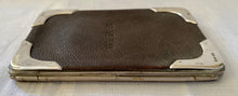 Edwardian silver mounted leather card case. Birmingham 1906 Steinhart & Co.