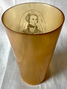 Early 19th Century Horn Beaker with Portrait of Admiral Lord Nelson.