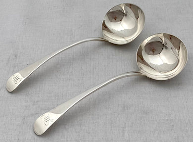 Georgian, George III, Pair of Silver Sauce Ladles. London 1810 Eley, Fearn & Chawner. 3.2 troy ounces.