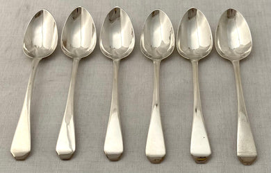 Georgian, George III, Six Silver Coffin Top Teaspoons. London 1817 James Beebe. 2.9 troy ounces.