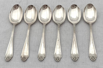 George V Six Silver Coffee Spoons. Sheffield 1930 Cooper Brothers & Sons Ltd. 2.2 troy ounces.