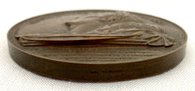 Napoleon Lying Dead at Saint Helena & Return to France Bronze Relief Medallion by Depaulis.