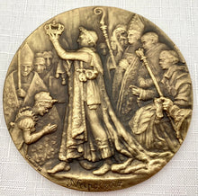 The Coronation of Napoleon Relief Medallion in Gilt Metal.