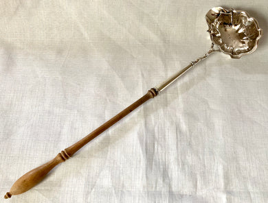 Georgian, George II, crested silver toddy ladle. London 1752 David Hennell I.