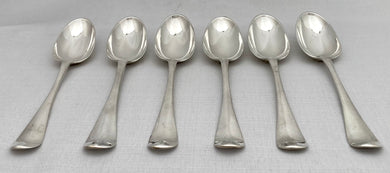 Georgian, George II, Set of Six Hanoverian Silver Tablespoons. London 1746 James Gould. 15 troy ounces.