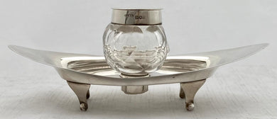 Edwardian Silver Inkstand. London 1902 Charles & George Asprey. 2.4 troy ounces.