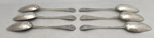 Georgian, George II, Six Hanoverian Pattern Silver Tablespoons. London 1738 John Gorham. 11 troy ounces.