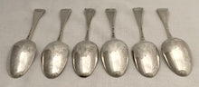 Georgian, George II, Set of Six Hanoverian Silver Tablespoons. London 1738 John Gorham. 11 troy ounces.