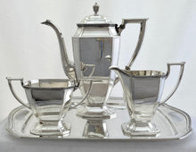 Art Deco Silver Plated Bachelor's Coffee Set. Pairpoint of Bedford, Massachusetts. Circa 1930.