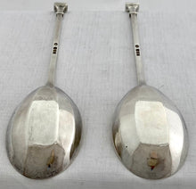 George V Cased Pair of Silver Gilt Seal Top Serving Spoons. London 1917 Josiah Williams & Co. 2.9 troy ounces.