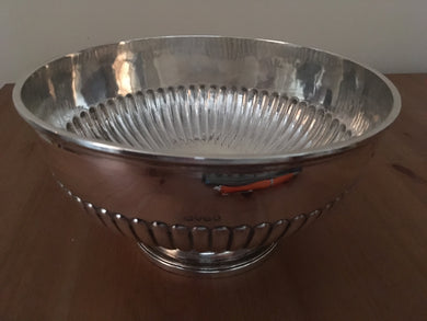 Georgian, George IV, half fluted silver rose bowl, London 1825, 19.8 troy ounces.