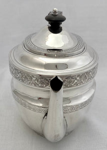 Georgian, George III, Silver Teapot. London 1804 Abstinando King. 15.8 troy ozs.