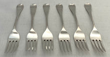 William IV Set of Six Silver Dessert Forks. London 1835 John, Henry & Charles Lias. 6.9 troy ounces.