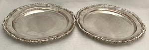 Georgian, George III, Pair of Old Sheffield Plate Dinner Plates. Matthew Boulton, circa 1810