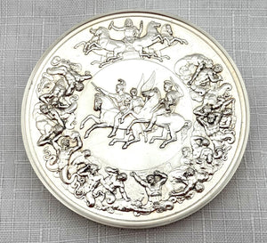 Battle of Waterloo 175th Anniversary Benedetto Pistrucci Silver Medal. London 1990. 4.8 troy ounces.