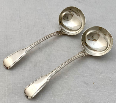 Georgian, George III, Pair of Silver Sauce Ladles. London 1811 Richard Crossley & George Smith IV.  4.4 troy ounces.