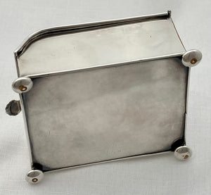 Late Georgian Old Sheffield Plate Crested Inkstand. Circa 1820 - 1835.