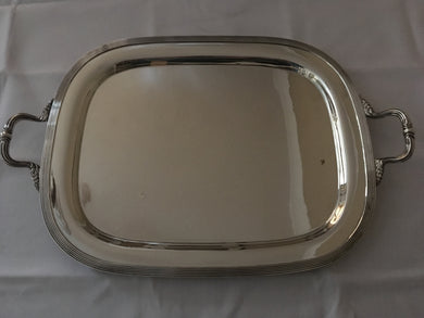 George V silver twin handled tray. Sheffield 1911 James Dixon & Sons.  134.8 troy ounces.