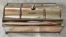 Silver Plate on Copper Inkstand, with Lion Mask Handles, in the Georgian Manner.