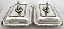 Pair of George IV Old Sheffield Plate Entree Dishes, Christopher Family Crest. T & J Creswick, Sheffield, circa 1820 - 1830.