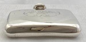 Victorian Silver Hip Flask. London 1881 Frederic Purnell. 3.5 troy ounces.