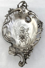 Rococo Style Pewter Dish with Cherub Detail.