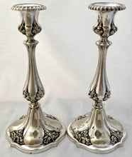Victorian Pair of Silver Plated Candlesticks. Elkington, Mason & Co. 1853.