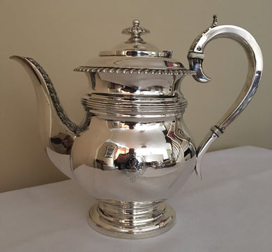 Georgian, George IV, silver coffee pot. Newcastle 1824 Reid & Son.  28 troy ounces.