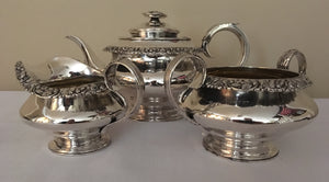 Georgian, George IV, silver tea service. Newcastle 1826 William Lister I. 40.7 troy ounces