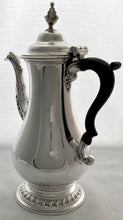 Georgian, George III, Silver Coffee Pot. Arms of Wordsworth & Robinson. London 1771 Charles Wright. 32.6 troy ounces.