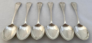 Victorian Six Silver Tablespoons. London 1894 William Gibson & John Langman. 14.3 troy ounces.