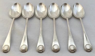 Victorian Six Silver Tablespoons. London 1894 William Gibson & John Langman. 14.3 troy ounces.