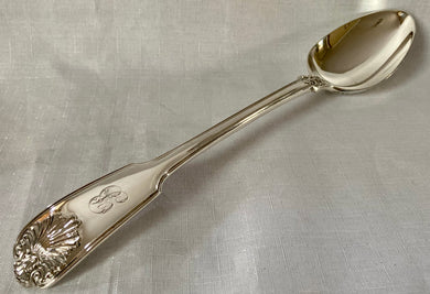 Georgian, George IV, Silver Double Struck Basting Spoon. London 1828 Benjamin Davis. 6.6 troy ounces.