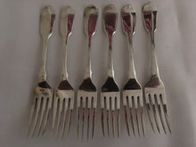 Georgian, George IV, set of 6 silver dessert forks. London 1824 James Thomas.  9 troy ounces.