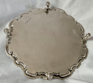 Georgian, George I,  silver salver, London 1726 John Tuite, 38 troy ounces.