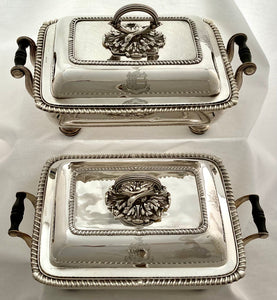 Admiral Robert Fanshawe Stopford, Pair of George III Silver Entree Dishes. London 1811 John Houle. 108 troy ounces.