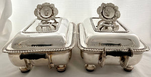 Georgian, George III, Pair of Silver Entree Dishes. Armorial for Admiral Stopford. London 1811 John Houle. 108 troy ounces.