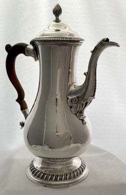 Georgian, George III, Silver Coffee Pot. London 1765 Francis Butty & Nicholas Dumee. 28.9 troy ounces.