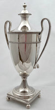 Georgian, George III, Neo Classical Silver Coffee Urn. London 1781 Charles Kandler II. 31.3 troy ounces.