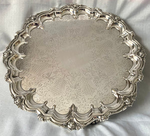 Large Victorian Silver Plated Salver. Johnson & Co, Birmingham, circa 1879 - 1899.