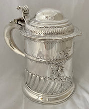 Georgian, George I, Silver Lidded Quart Tankard. London 1724 Richard Bayley. 25.5 troy ounces.