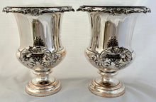 George IV Pair of Old Sheffield Plate Wine Coolers. Arms of Hicks & Bailey. Blagden, Hodgson & Co, Sheffield circa 1820.